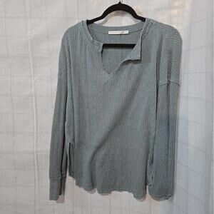 Altard State Waffle Knit Top in Blue/Green